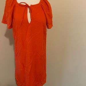 New orange dress with eyelet styling